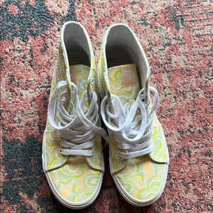 Vans Yellow and White Canvas Sneakers